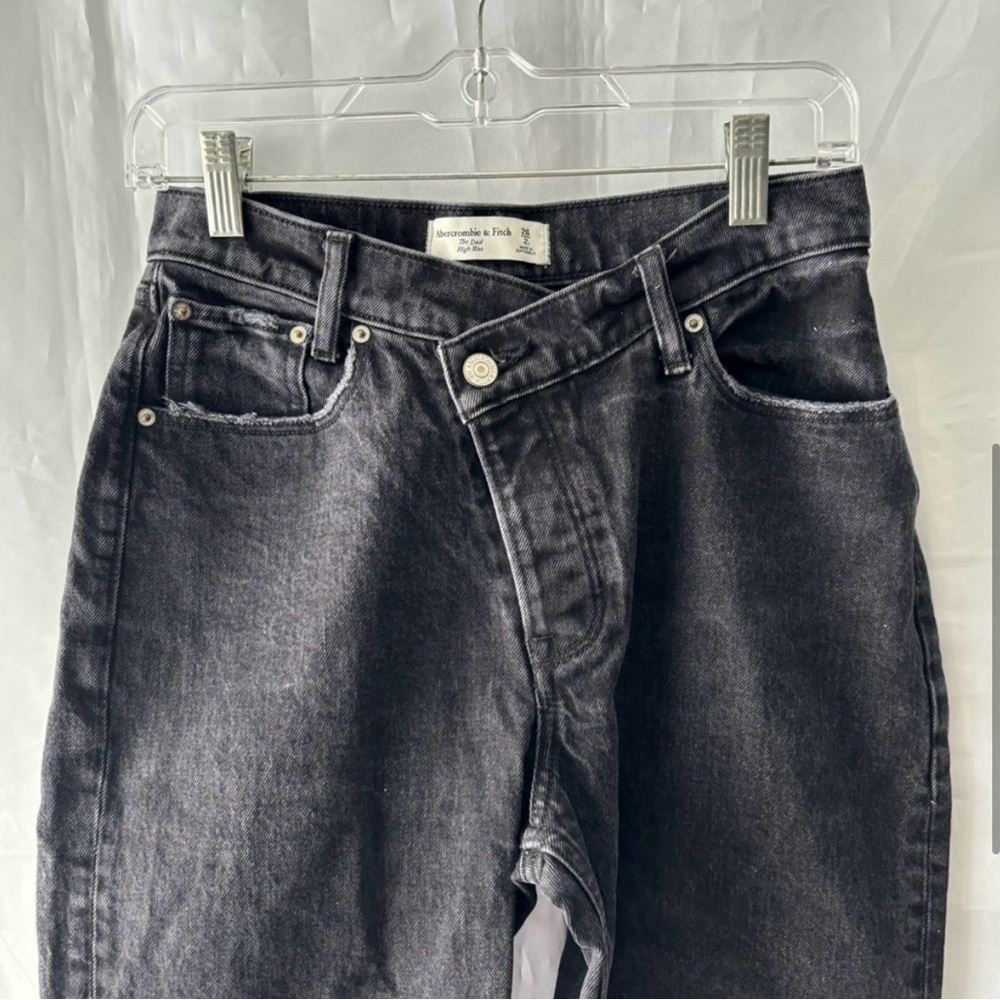Abercrombie & Fitch The Dad Jean Black Stone Wash size 2 - Picture 4 of 10
